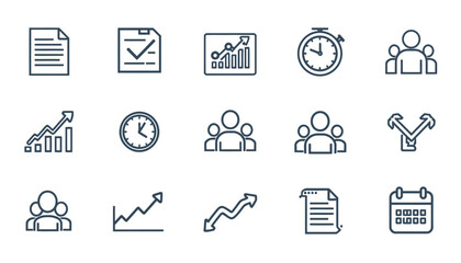 Project Management & Workflow Icon Set