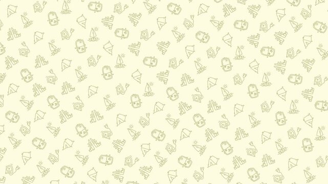 Beige pattern with small animal crossing inspired logo elements. Versatile design for merchandise, packaging, digital graphics, and products.