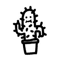 cactus png outline cute cartoon handwrite design art clipart childs cute cartoon line doodle element