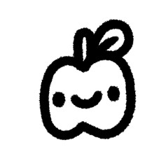 apple png outline cute cartoon handwrite design art clipart childs cute cartoon line doodle element