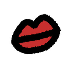 lips png outline cute cartoon handwrite design art clipart childs cute cartoon line doodle element