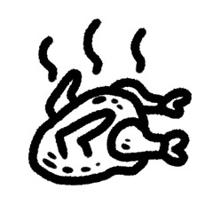 grilled chicken png outline cute cartoon handwrite design art clipart childs cute cartoon line doodle element