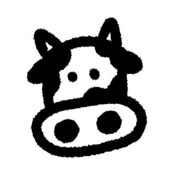 cow png outline cute cartoon handwrite design art clipart childs cute cartoon line doodle element