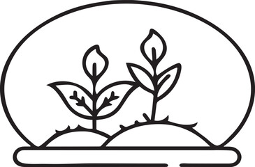 Miniature Glass Globe Tiny Plant Terrarium Vector.