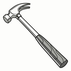 Illustration of a claw hammer isolated on