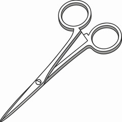 Illustration of a hemostat, a surgical instrument, isolated on