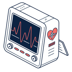 Illustration of a heart monitor isolated on
