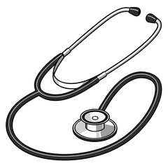 Illustration of a stethoscope isolated on