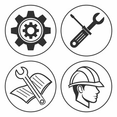 Engineering and construction icons isolated on for your design