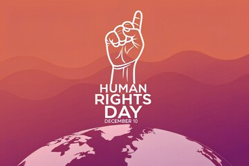 Human Rights Day symbol of unity and global awareness with a raised fist and planet Earth.