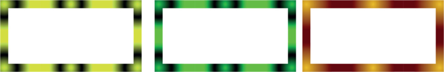 Colorful gradient border frames set for abstract modern graphic design and decoration