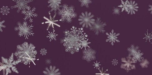 Digitally created abstract snowflakes against a plum background. Perfect for winter and Christmas projects. Use for backgrou