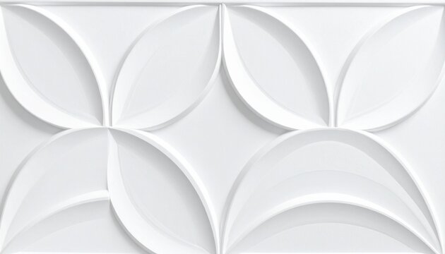 White 3D Geometric Wall Panel with Petal Motif