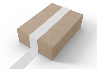 Kraft Box with White Tape Mockup for Product Branding