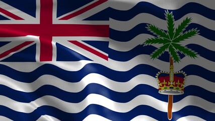 Flag of British Indian Ocean Territory. 4k Animated Background. British Indian Ocean Territory waving flag 4k