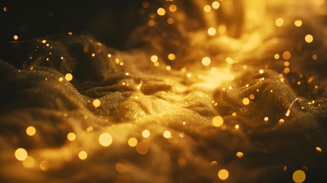 Magical glowing particles and ethereal light trails creating a warm and inviting abstract background effect