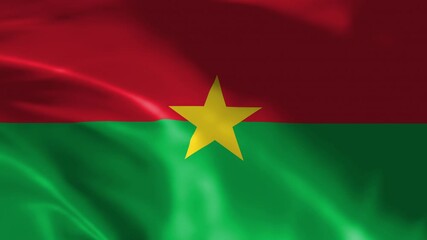 Flag of Burkina Faso. 4k Animated Background. Burkina Faso waving flag 4k