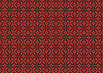 Floral Geometric Seamless Pattern on Black Background