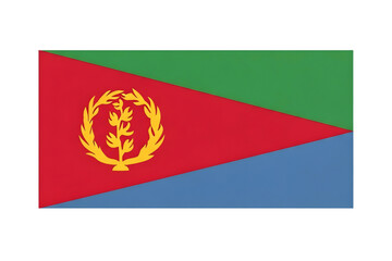 Eritrea national flag, full frame, official colors and emblem isolated on transparent background