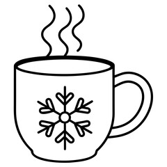 Hot cocoa mug with snowflake, a cozy drink