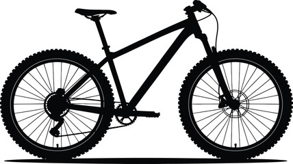 Mountain bike silhouette vector illustration for outdoor sport