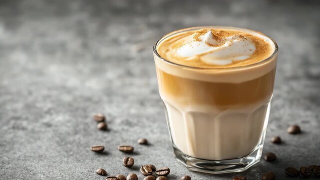 Creamy latte with frothy milk foam  
