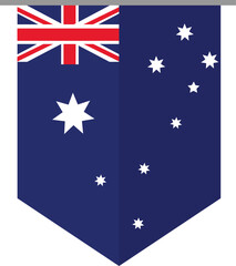 Australian flag banner shape with union jack and southern cross stars
