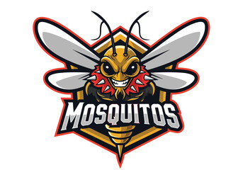 Mosquitoes gaming logo fierce insect mascot design - Gaming logo - Gaming Mascot - esport mascot vector illustration