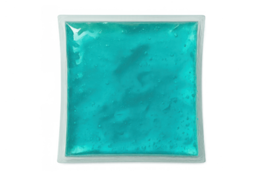 Gel cold pack on transparent background, a medical supply for immediate cooling, pain relief, and therapy