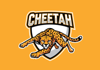 Dynamic cheetah logo for gaming and sports teams - Gaming logo - Gaming Mascot - esport mascot vector illustration