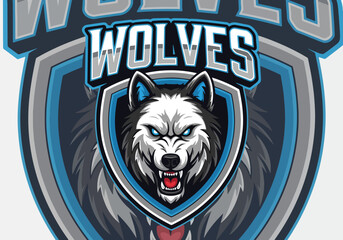 Fierce wolf gaming logo design for esports teams - Gaming logo - Gaming Mascot - esport mascot vector illustration