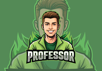 Gaming professor mascot logo design fun character art - Gaming logo - Gaming Mascot - esport mascot vector illustration