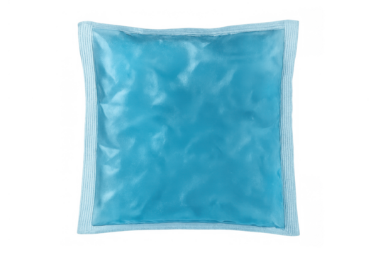 Blue gel pack providing cold therapy for injury and pain relief, medical coolant for first aid and muscle recovery
