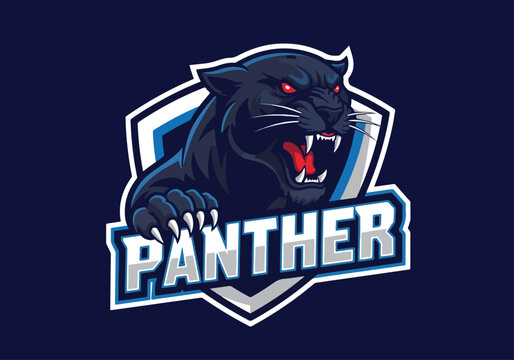 Ferocious panther gaming logo with sharp teeth design - Gaming logo - Gaming Mascot - esport mascot vector illustration