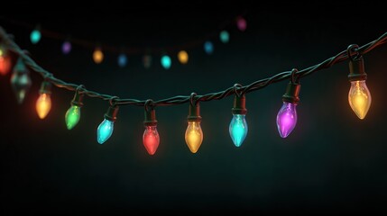 Christmas garland colorful 3D rendering festive. For Christmas, holiday, festive, decoration, seasonal, garland, ornament, celebration, winter content.