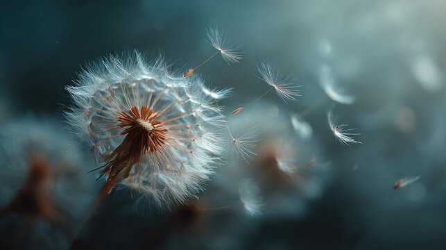 Dandelion seeds fluff floating air nature delicate. For nature, botanical, macro, plant, delicate, spring, life, growth, peaceful content.