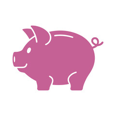 Pink piggy bank isolated on white background