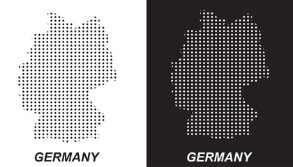 Germany Dotted Map, Halftone Style Modern Digital Outline of German Country Vector EPS