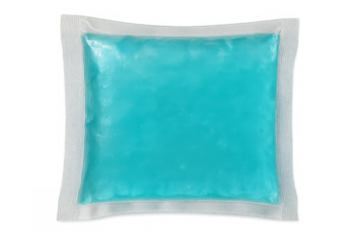 Gel pack offering a cold compress for pain relief, injury recovery, and physical therapy, with a transparent background