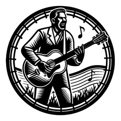 vector illustration of a man with sword