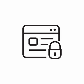 browser page lock icon sign vector