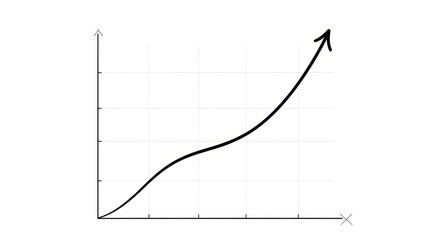 Hand-Drawn Arrow Graph Showcasing Exponential Business Growth and Positive Market Performance