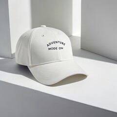 Stylish white adventure cap ready for summer fun and outdoor explorations, a fashionable accessory for travel lovers and trendsetters alike