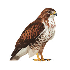 2D flat vector graphic of a Hawk in icon style, isolated on white background