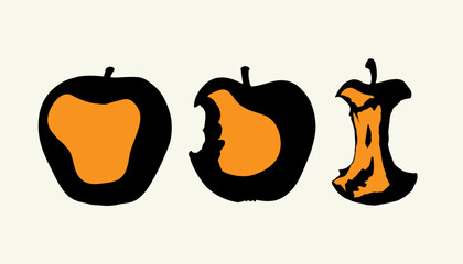 Stub from Apple. Vector drawing