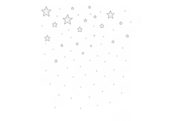 White stars and sparkling glitter dust falling, creating a festive, whimsical overlay effect on a transparent background