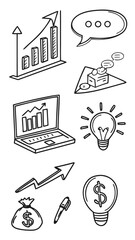 Business Doodle Icons | Hand Drawn Vector Sketches.