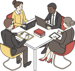 Business team meeting vector illustration
