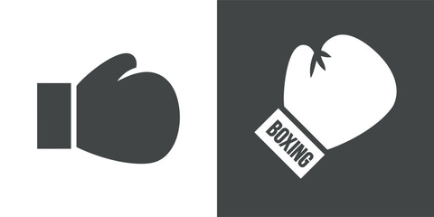 Boxing gloves icon. Part of a boxer's or fighter's equipment. Symbol of strength, punching, or a competitive match. A sporting attribute.