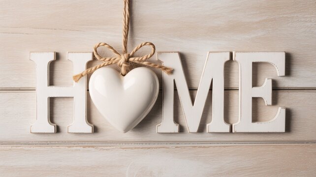 Home decor wood sign with heart shaped ornament rustic farmhouse style art